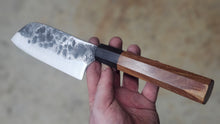 Load image into Gallery viewer, Japanese Spotted Santoku - Wooden Wa Handle