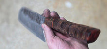 Load image into Gallery viewer, Damascus Santoku - Ember Banksia Resin Wa Handle