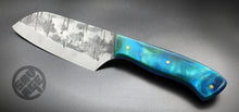 Load image into Gallery viewer, Stainless Santoku - Sea-Glass Gleam Resin Handle