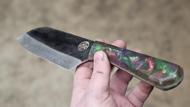 Stainless Steel Santoku - Cosmic Inferno